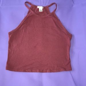 Mauve pink no sleeve crop top